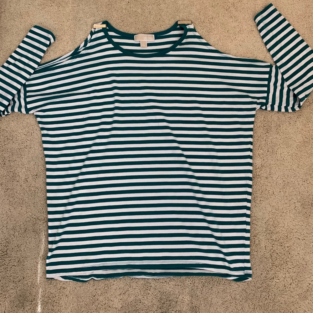 Striped cold shoulder shirt Michael Kors